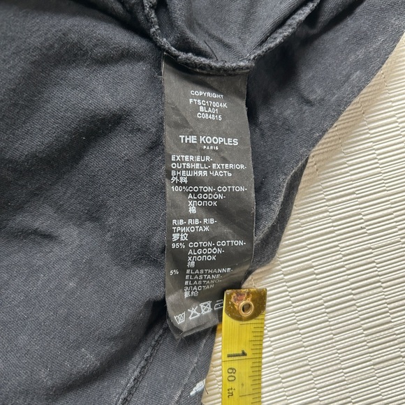 The kooples paris black t shirt cropped  graphic vintage band punk Sz 2 - Picture 8 of 11